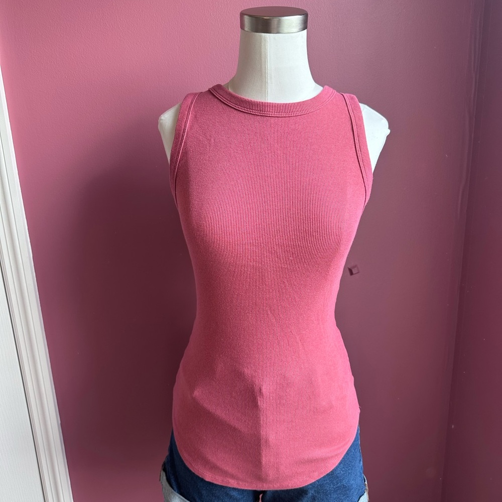 A New Day Pink Fitted Tank Top